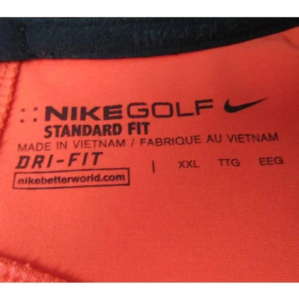 Nike Golf Standard Fit Mens 3/4 Zip Dri Fit Long Sleeve Mock Neck Red Size 2XL